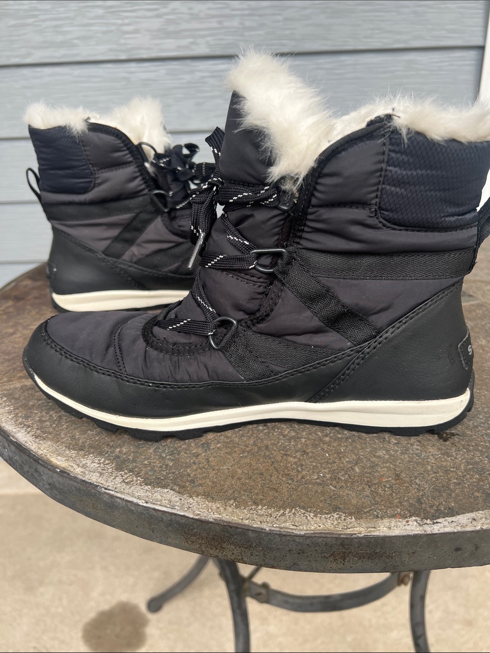 Sorel Whitney Short Lace Waterproof Winter Boots Black Size 9 - Picture 7 of 8